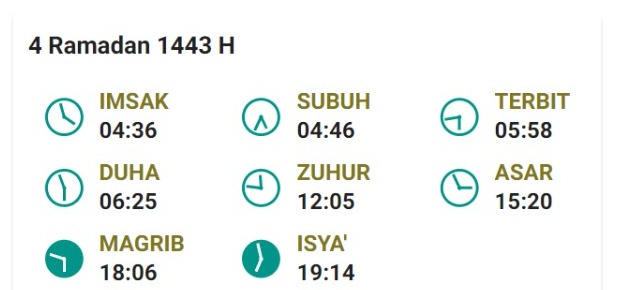 jadwal imsakiyah hari ini di lampung