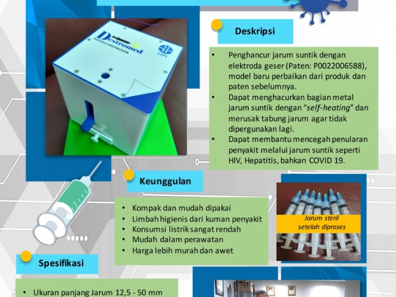 Mengenal Destromed, Alat Penghancur Limbah Jarum Suntik Covid-19