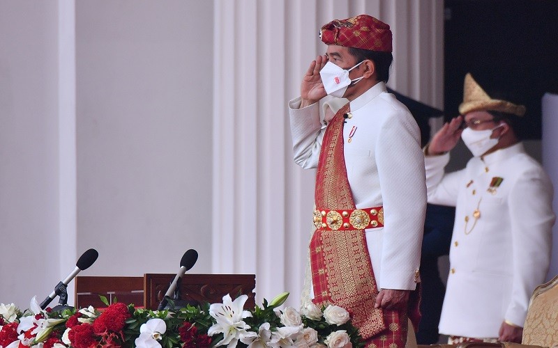 Tengok Busana Khas Lampung Dipakai Jokowi di Upacara Detik-Detik Proklamasi 17 Agustus di Istana Merdeka