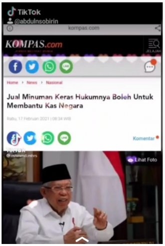 Viral Wapres Ma'ruf Amin Bolehkan Jual Minuman Keras untuk Bantu Kas Negara, Faktanya?