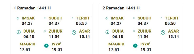 Jadwal imsak kabupaten bogor