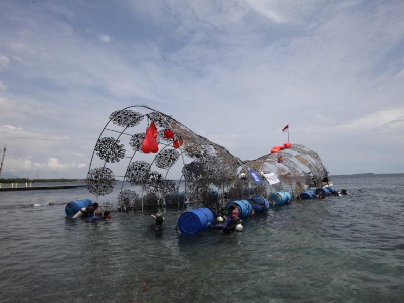 Domus Coronarius Circularis yang kemudian ditenggelamkan di destinasi wisata Bangsring Underwater, Banyuwangi