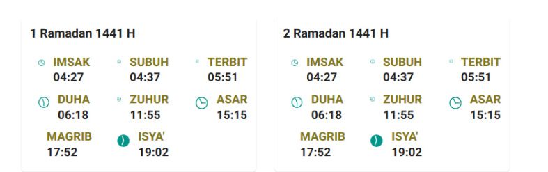 Jadwal imsak kota tangerang