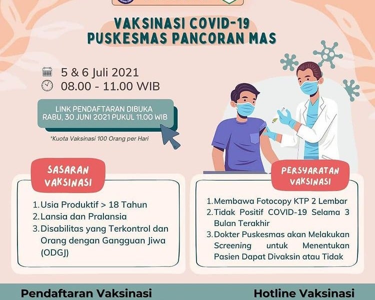 pendaftaran vaksin covid di depok