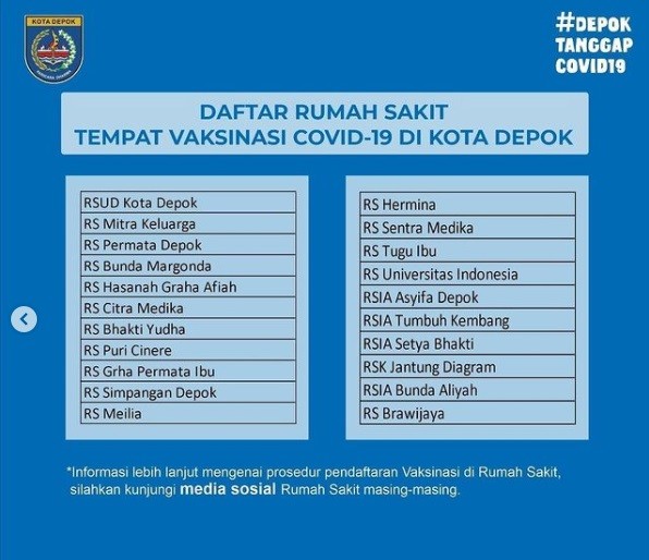 Simak! Cara Daftar dan Syarat Vaksinasi Covid-19 di Kota Depok