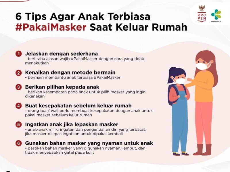 6 Cara Membiasakan Anak Memakai Masker Saat di Luar Rumah