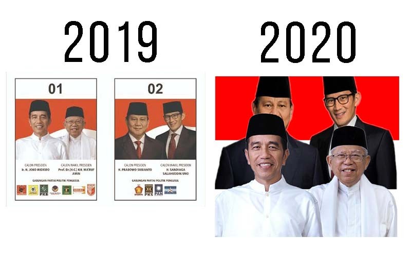 Prabowo-Sandiaga Jadi Menteri Jokowi, Warganet Bikin Meme Lucu