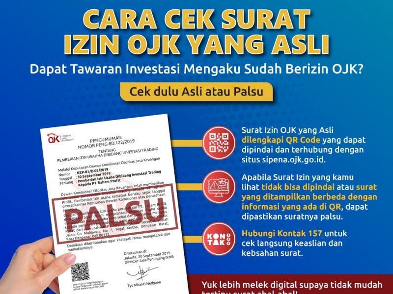 Dapat Penawaran Investasi? Ini Cara Cek Keaslian Izin Perusahaannya di OJK