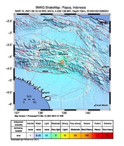 Jayawijaya Papua Digoyang Gempa Magnitudo 5,6 