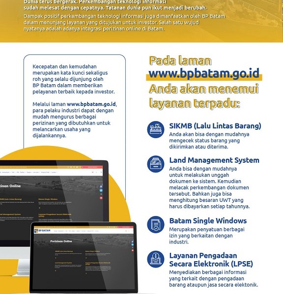 Sistem Perizinan Online Mempermudah Berinvestasi di Batam