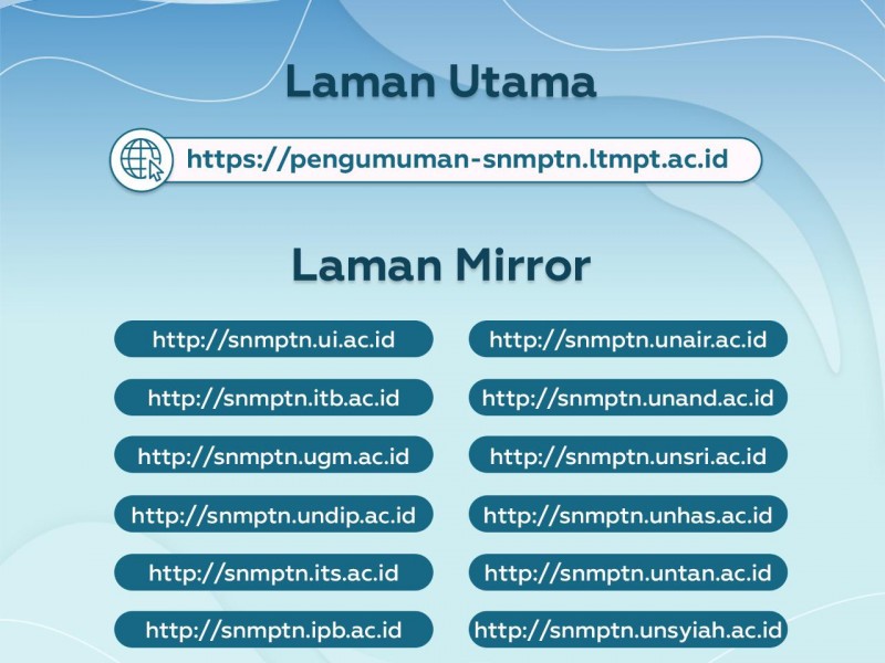 Sulit Akses LTMPT.ac.id, Ini Link Mirror Cek Kelulusan SNMPTN 2021 Pukul 15.00 WIB