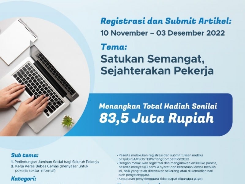 BPJamsostek Gelar Lomba Jurnalistik, Yuk Cek Syaratnya