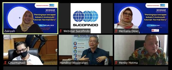 Webinar yang digelar Sucofindo dengan tema Pentingnya Kesiapan Industri Memasuki Tatanan Normal Baru