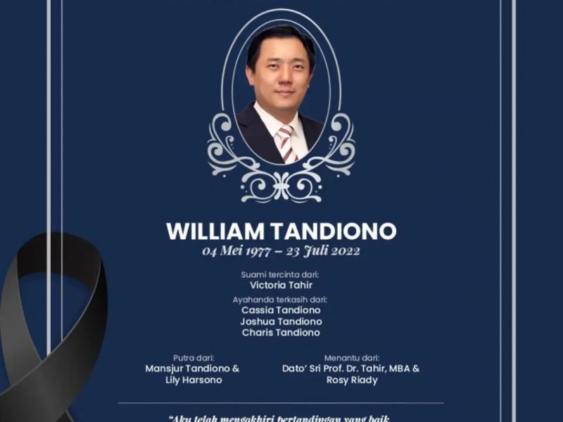 wiliam tandiono meninggal dunia, grace tahir