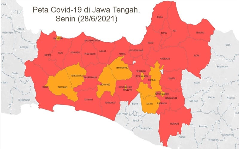 Jumlah Kasus Aktif Covid-19 di Jateng Tembus 20.000