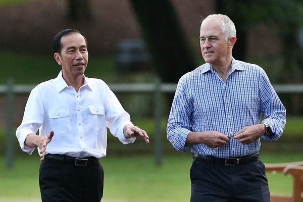 Presiden Jokowi dan Malcolm Turnbull Jalan Pagi Bersama