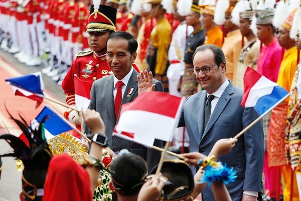 Presiden Jokowi Menerima Kunjungan Presiden Prancis