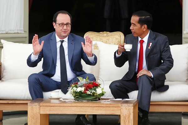 Presiden Jokowi Menerima Kunjungan Presiden Prancis