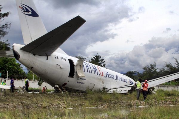 Pesawat Tri-MG Asia Airlines Tergelincir di Wamena