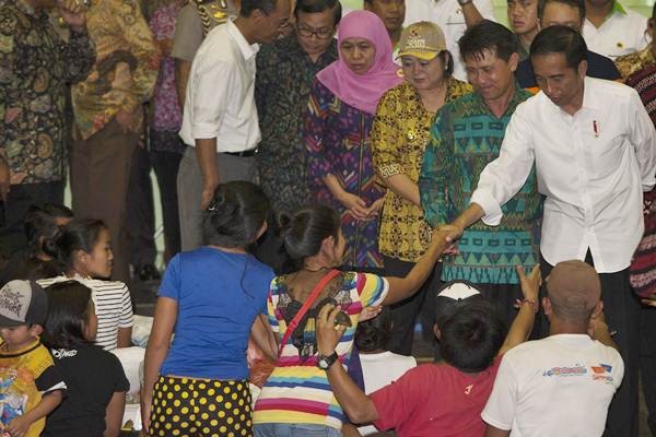 Presiden Jokowi Temui Pengungsi Gunung Agung