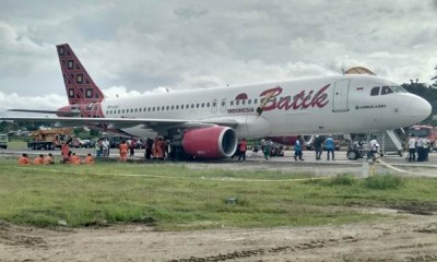 Pesawat Batik Air Tergelincir di Bandara Rendani Manokwari