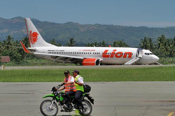 Kondisi Terakhir Pesawat Lion Air di Bandara Djalaludin