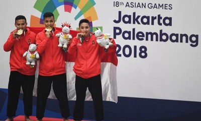 Medali Emas Nomor Beregu Putra Pencak Silat Seni Asian Games 2018