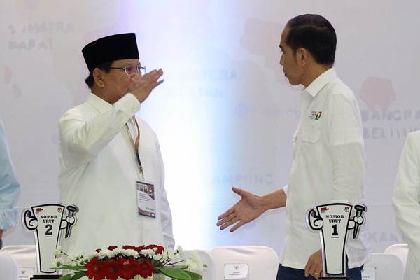 Keakraban Pasangan Capres Jokowi dan Prabowo di KPU
