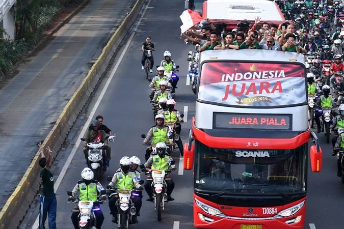 Juara Piala AFF U-22, Timnas Indonesia Diarak Menuju Istana Negara