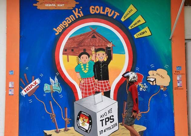 Mural Ajakan Tidak Golput di Pemilu 2019