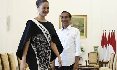 Ekspresi Jokowi ketika Berduaan dengan Miss Universe 2018 Catriona Gray