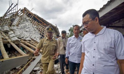 Mensos Agus Gumiwang Kartasasmita Tinjau Lokasi Gempa Lombok Timur