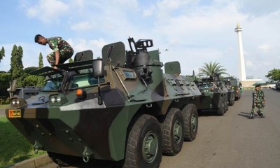 Pasukan TNI Siap Siaga di Kawasan Monas