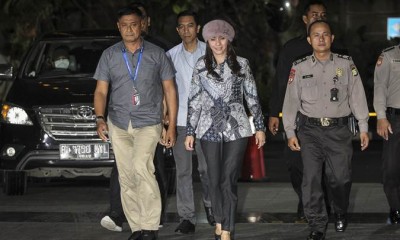 Penampilan Bupati Kepulauan Talaud Sri Wahyumi Maria Manalip Saat Tiba di Gedung KPK