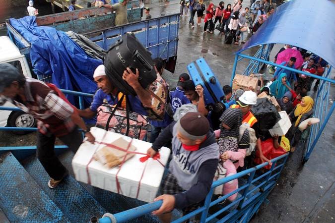 Kapal Laut KM Gunung Dempo Dipadati Pemudik dari Papua