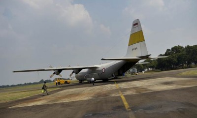 Jenazah Ibu Ani Yudhoyono Dijemput Menggunakan Pesawat Hercules C-130