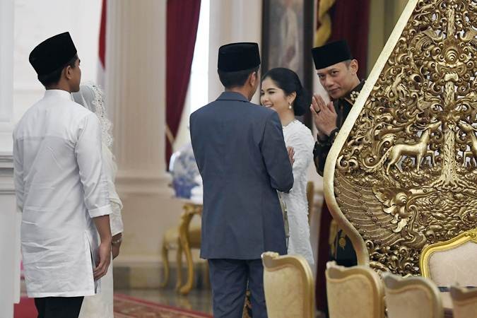 Presiden Jokowi dan AHY Berlebaran Bersama di Istana Merdeka