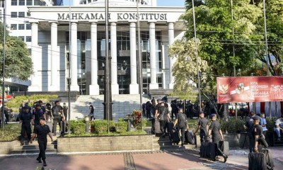 Pengamanan Gedung MK Jelang Sidang Lanjutan Perselisihan Pilpres 2019