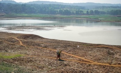 Air Waduk Tirtomarto Delingan Karanganyar Menyusut Drastis 