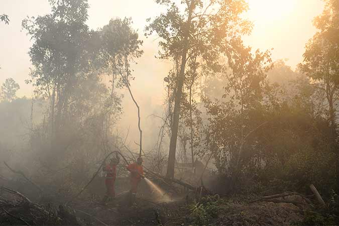 KEBAKARAN LAHAN DI PALEMBANG 