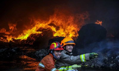 Kebakaran Gudang Pabrik Kapas di Bandung Diduga Karena Korsleting Listrik