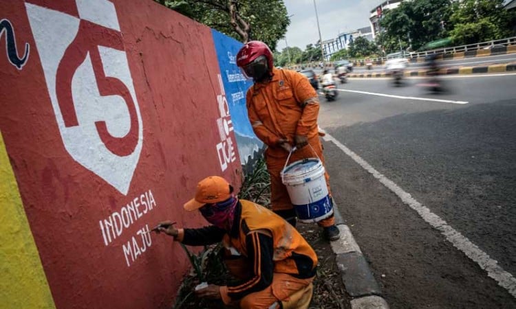 Tembok di Jalanan DKI Jakarta Mulai Digambar Mural Kemerdekaan