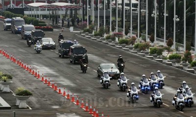 Rombongan Presiden Joko Widodo Memasuki Komplek Parlemen Untuk Mengikuti  Sidang Tahunan MPR RI dan Sidang Bersama DPR-DPD