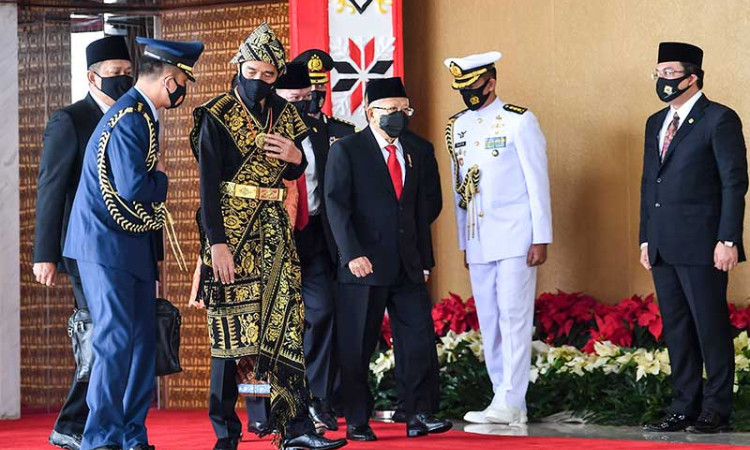 Presiden Joko Widodo Tiba di Komplek Parlemen Untuk Mengikuti Sidang Tahunan MPR