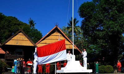 Masyarakat di Kabupaten Gowa Sulsel Gelar Upacara Bendera HUT RI Ke-75 Lebih Awal
