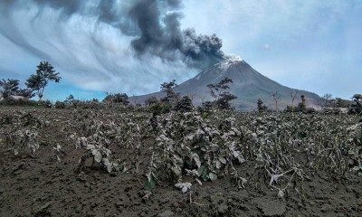 Gunung Sinabung Kembali Erupsi Dengan Ketinggian Kolom Abu Mencapai 4.200 Meter