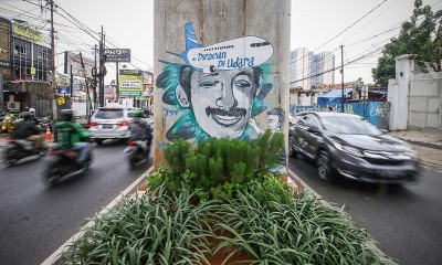 Mural Tentang Aktivis HAM Munir Said Thalib di Jakarta Untuk Mengenang Kejadian 16 Tahun Silam
