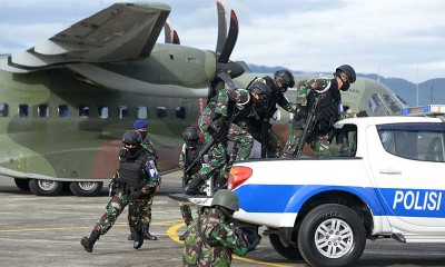 TNI AU Bersama BNPB dan Basarnas Gelar Latihan Penanganan Bencana Gempa dan Tsunami