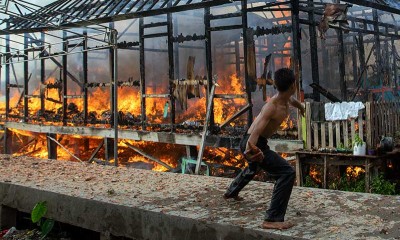 Permukiman Padat Penduduk di Palembang Terbakar