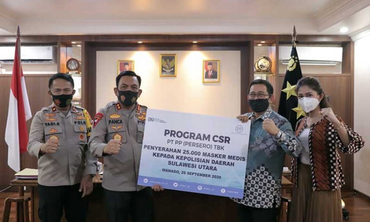 PT PP (Persero) Tbk. Saluran Bantuan Makser Ke Polda Sulawesi Utara